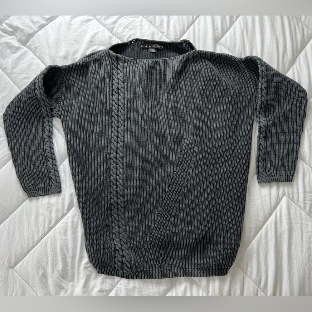 HYFVE OVERSIZED DISTRESSED KNOT SWEAATER